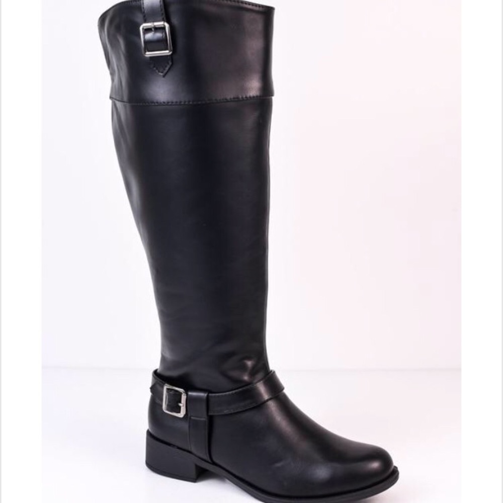 Standing Tall Black Wide Calf Boots